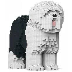 Jekca - Old English Sheepdog 01S-M01 - Lego - Sculpture - Construction - 4D - Brick Animals - Toys - Avvenice