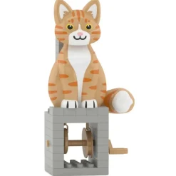 Jekca - Orange Tabby Cat - Automata - Lego - Sculpture - Construction - 4D - Brick Animals - Toys - Avvenice