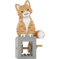 Jekca - Orange Tabby Cat - Automata - Lego - Sculpture - Construction - 4D - Brick Animals - Toys - Avvenice