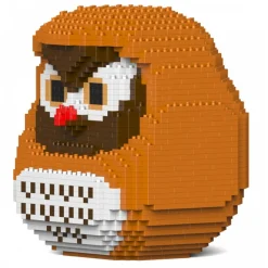 Jekca - Owl Daruma Doll 01 - Big - Lego - Sculpture - Construction - 4D - Brick Animals - Toys - Avvenice