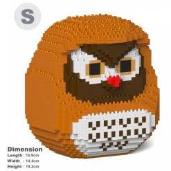 Jekca - Owl Daruma Doll 01S - Lego - Sculpture - Construction - 4D - Brick Animals - Toys - Avvenice