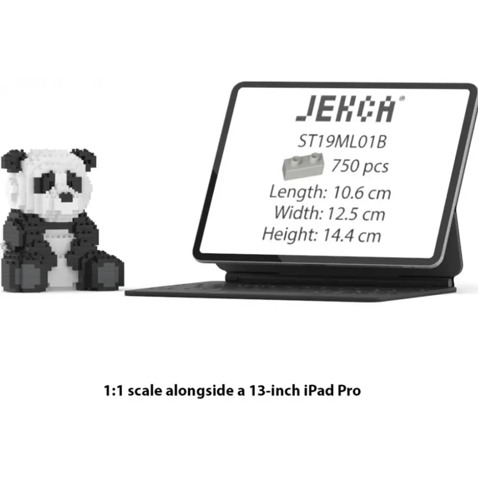 Jekca - Panda 01B (version 2024) - Lego - Sculpture - Construction - 4D - Brick Animals - Toys - Avvenice