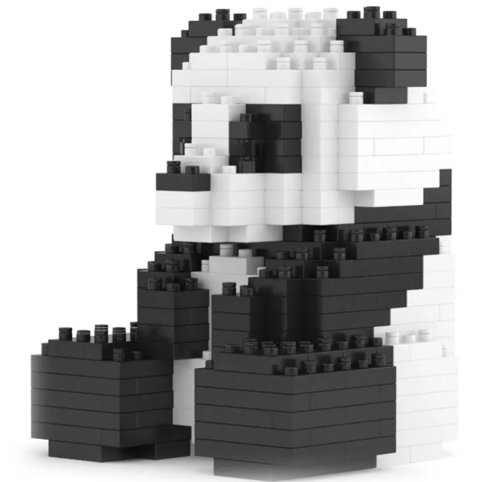 Jekca - Panda Mini 01 - Lego - Sculpture - Construction - 4D - Brick Animals - Toys - Avvenice