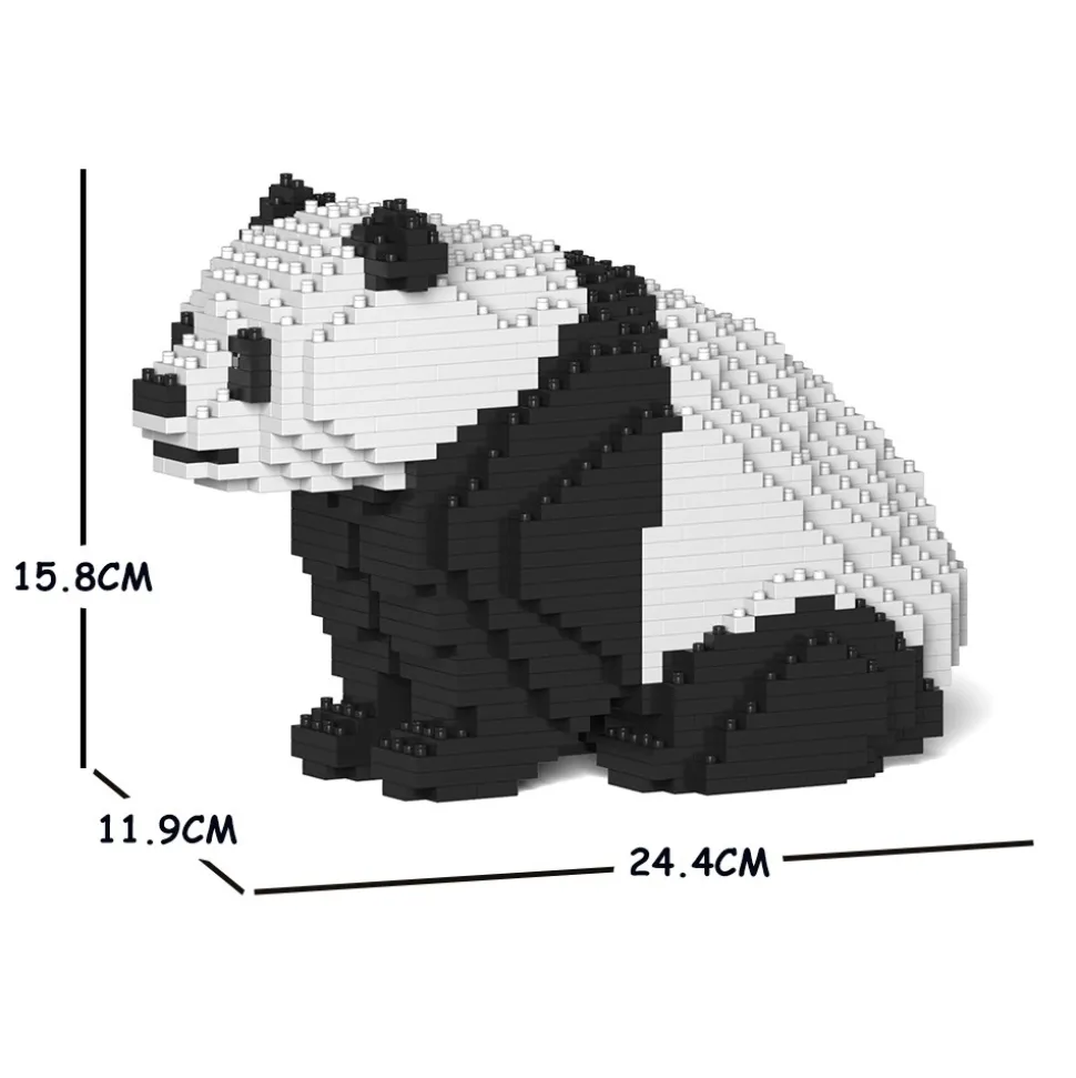 Jekca - Panda 04S - Lego - Sculpture - Construction - 4D - Brick Animals - Toys - Avvenice