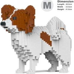 Jekca - Papillon Dog 01-M02 - Big - Lego - Sculpture - Construction - 4D - Brick Animals - Toys - Avvenice