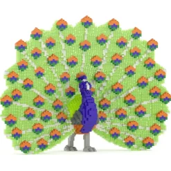 Jekca - Peacock 01 - Big - Lego - Sculpture - Construction - 4D - Brick Animals - Toys - Avvenice