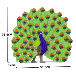 Jekca - Peacock 01S - Lego - Sculpture - Construction - 4D - Brick Animals - Toys - Avvenice