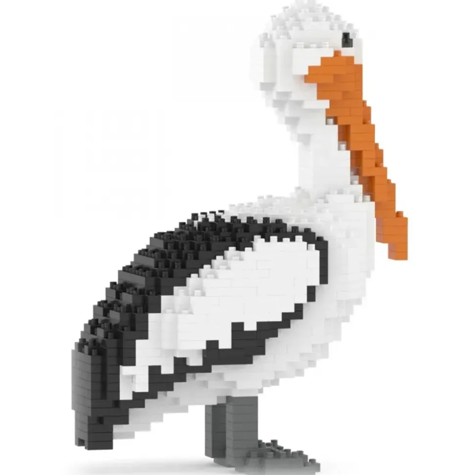 Jekca - Pelican 01 - Big - Lego - Sculpture - Construction - 4D - Brick Animals - Toys - Avvenice