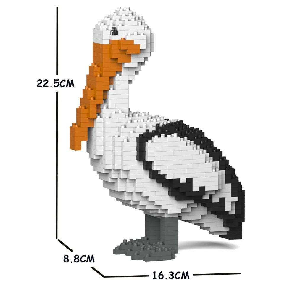 Jekca - Pelican 01S - Lego - Sculpture - Construction - 4D - Brick Animals - Toys - Avvenice