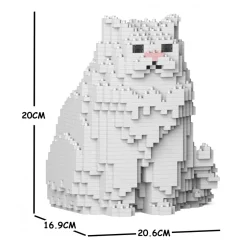 Jekca - Persian Cat 01S-M01 - Lego - Sculpture - Construction - 4D - Brick Animals - Toys - Avvenice