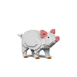 Jekca - Pig - Mammal - 01S - Lego - Sculpture - Construction - 4D - Brick Animals - Toys - Avvenice