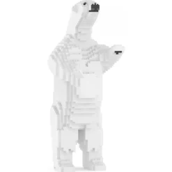 Jekca - Polar Bear 02 - Big - Lego - Sculpture - Construction - 4D - Brick Animals - Toys - Avvenice