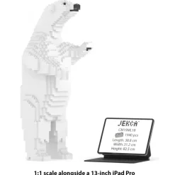 Jekca - Polar Bear 02 - Big - Lego - Sculpture - Construction - 4D - Brick Animals - Toys - Avvenice