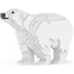 Jekca - Polar Bear 01 - Big - Lego - Sculpture - Construction - 4D - Brick Animals - Toys - Avvenice