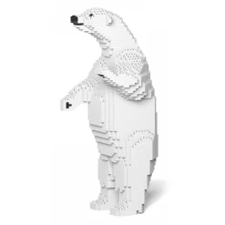 Jekca - Polar Bear 02S - Lego - Sculpture - Construction - 4D - Brick Animals - Toys - Avvenice