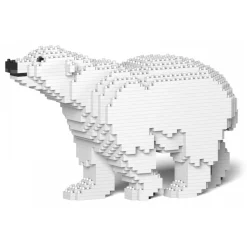 Jekca - Polar Bear 01S - Lego - Sculpture - Construction - 4D - Brick Animals - Toys - Avvenice