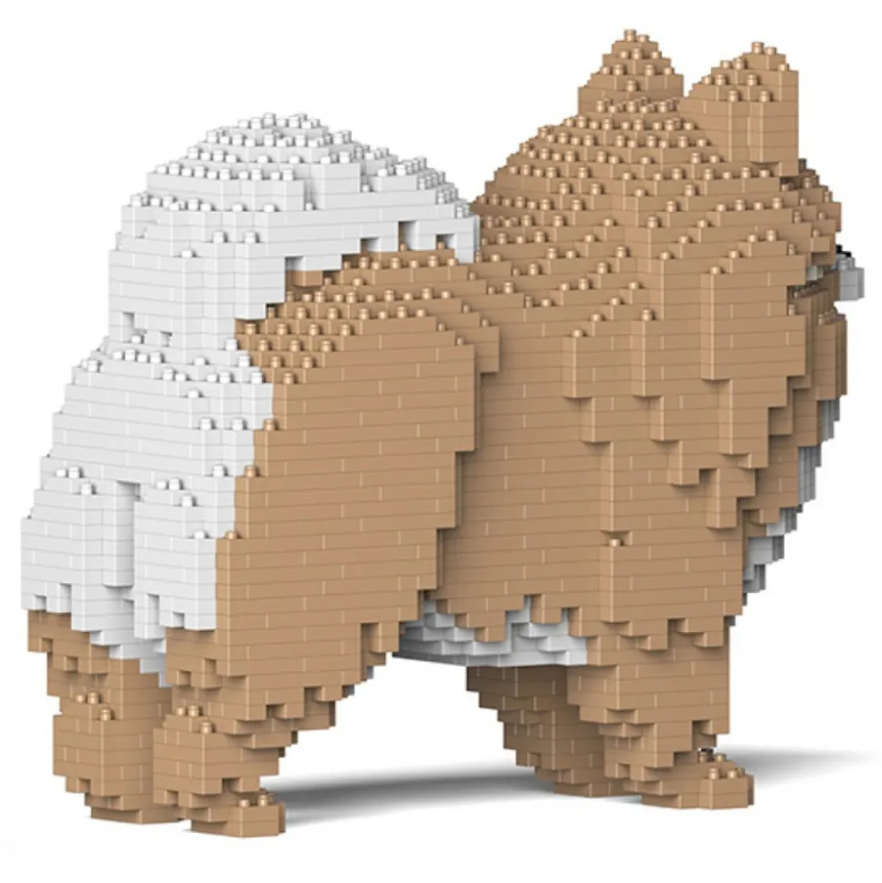 Jekca - Pomeranian 02-M01 - Big - Lego - Sculpture - Construction - 4D - Brick Animals - Toys - Avvenice