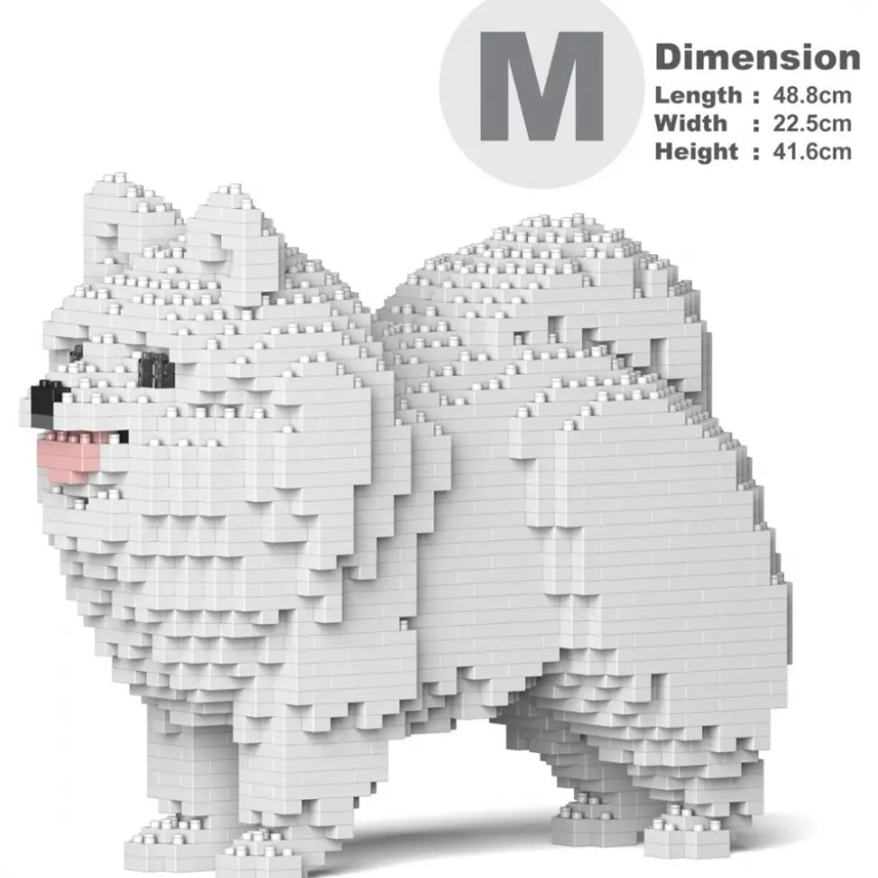 Jekca - Pomeranian 02-M02 - Big - Lego - Sculpture - Construction - 4D - Brick Animals - Toys - Avvenice