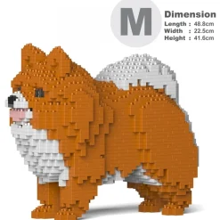 Jekca - Pomeranian 02-M05 - Big - Lego - Sculpture - Construction - 4D - Brick Animals - Toys - Avvenice