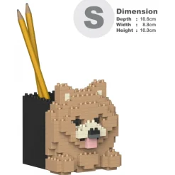 Jekca - Pomeranian Pencil Cup 01S - Lego - Sculpture - Construction - 4D - Brick Animals - Toys - Avvenice