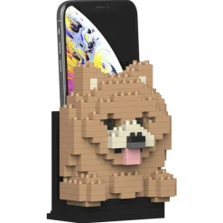 Jekca - Pomeranian Phone Stand 01S - Lego - Sculpture - Construction - 4D - Brick Animals - Toys - Avvenice