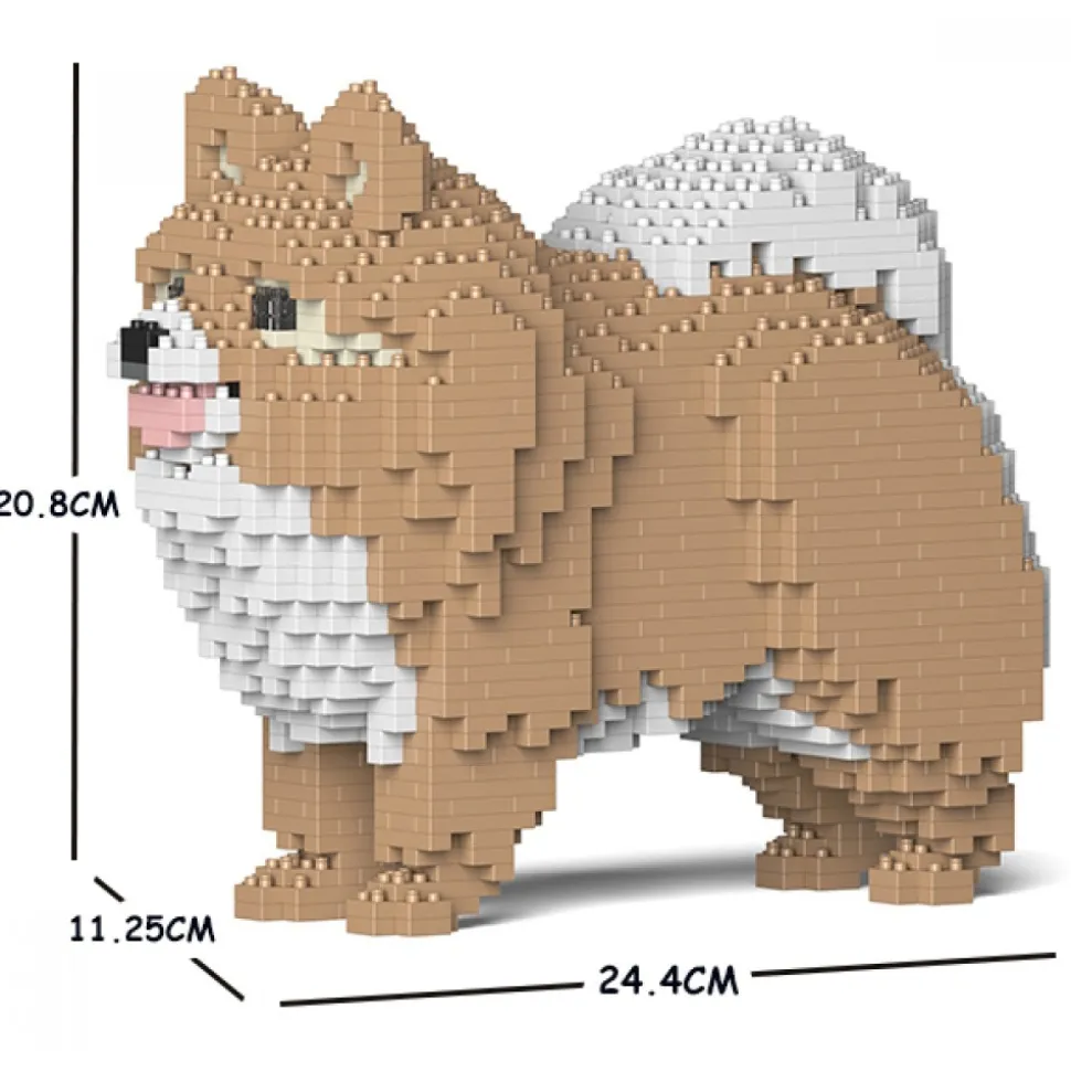 Jekca - Pomeranian 02S-M01 - Lego - Sculpture - Construction - 4D - Brick Animals - Toys - Avvenice