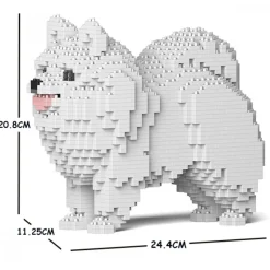 Jekca - Pomeranian 02S-M02 - Lego - Sculpture - Construction - 4D - Brick Animals - Toys - Avvenice
