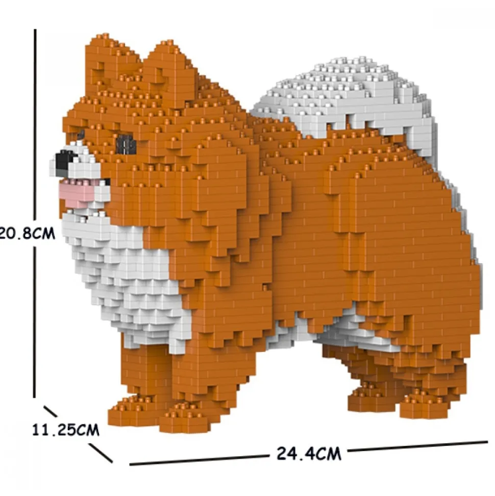 Jekca - Pomeranian 02S-M05 - Lego - Sculpture - Construction - 4D - Brick Animals - Toys - Avvenice