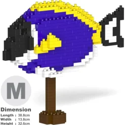 Jekca - Powder Blue Tang 01 - Big - Lego - Sculpture - Construction - 4D - Brick Animals - Toys - Avvenice