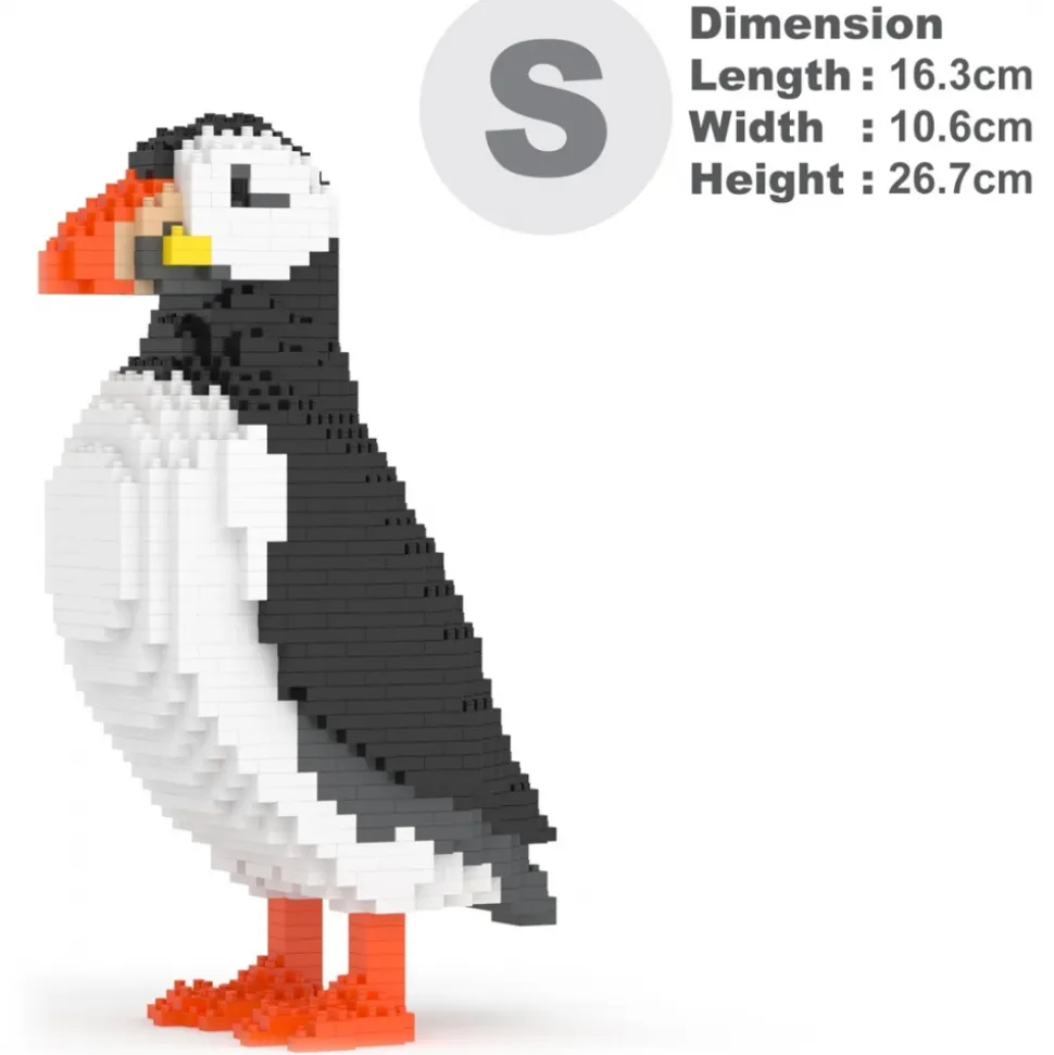 Jekca - Puffin 01 - Lego - Sculpture - Construction - 4D - Brick Animals - Toys - Avvenice