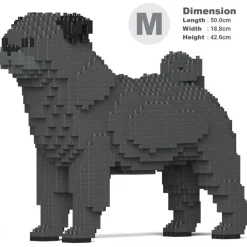 Jekca - Pug 01-M04 - Big - Lego - Sculpture - Construction - 4D - Brick Animals - Toys - Avvenice