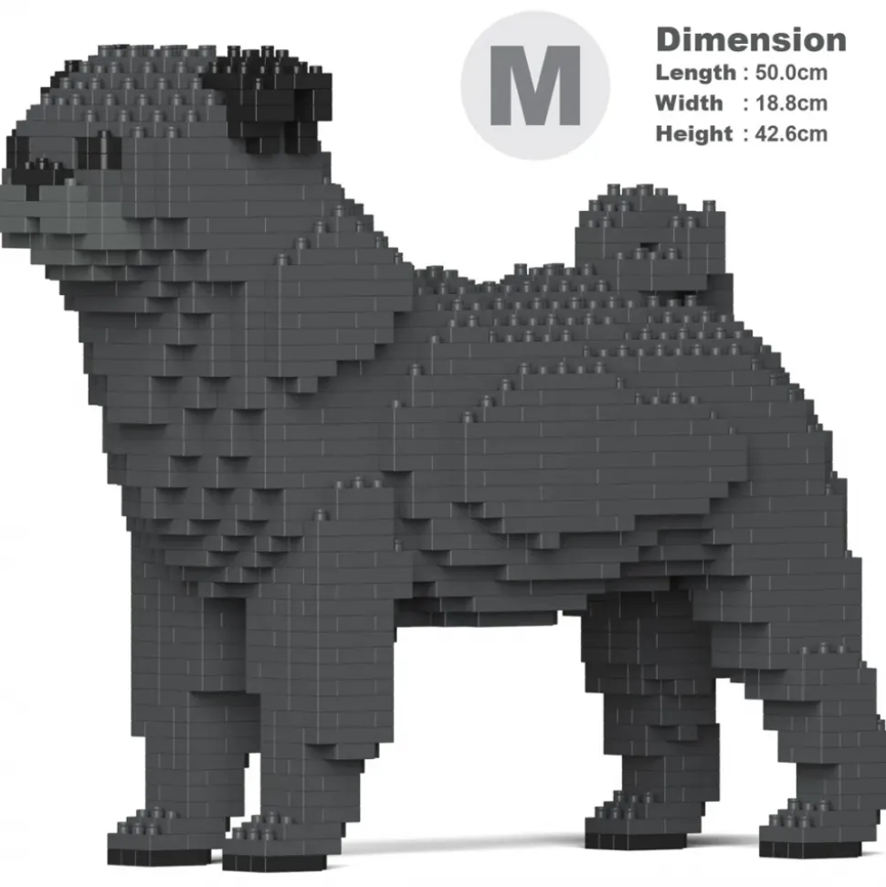 Jekca - Pug 01-M04 - Big - Lego - Sculpture - Construction - 4D - Brick Animals - Toys - Avvenice