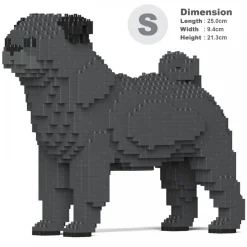 Jekca - Pug 01S-M04 - Lego - Sculpture - Construction - 4D - Brick Animals - Toys - Avvenice