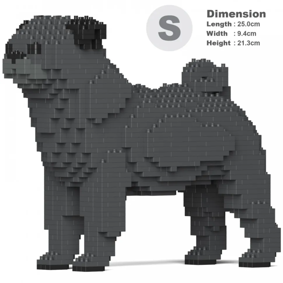 Jekca - Pug 01S-M04 - Lego - Sculpture - Construction - 4D - Brick Animals - Toys - Avvenice