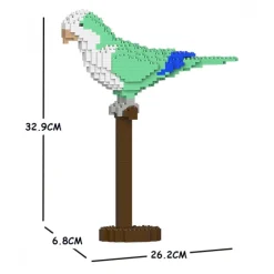 Jekca - Quaker Parrot 01S-M01 - Lego - Sculpture - Construction - 4D - Brick Animals - Toys - Avvenice