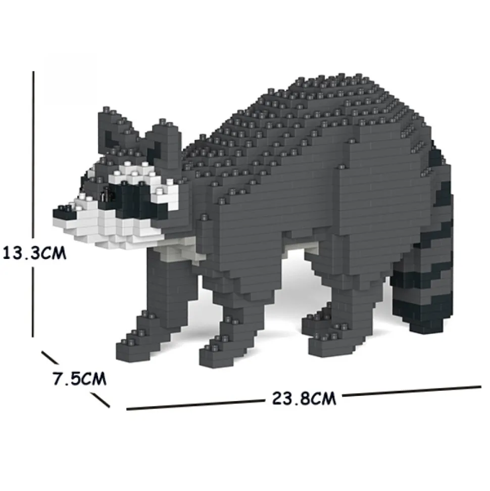 Jekca - Raccoon 01S - Lego - Sculpture - Construction - 4D - Brick Animals - Toys - Avvenice