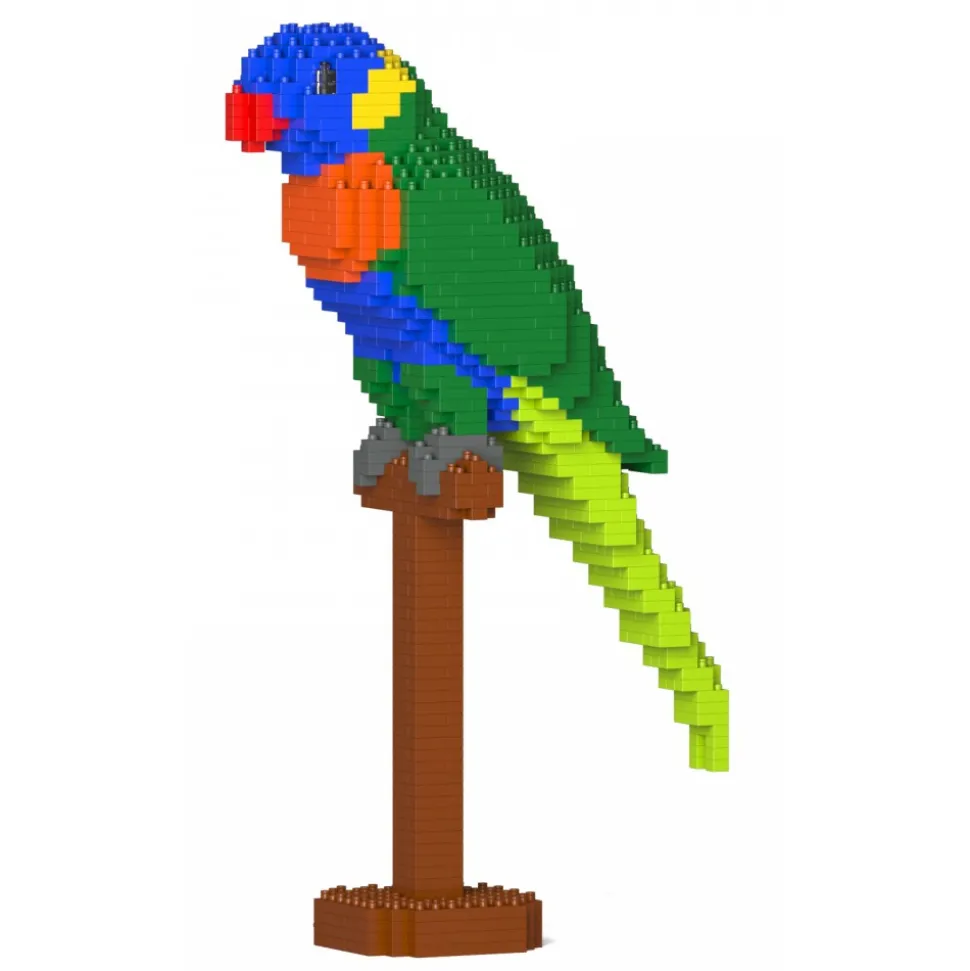 Jekca - Rainbow Lorikeet 01S - Lego - Sculpture - Construction - 4D - Brick Animals - Toys - Avvenice