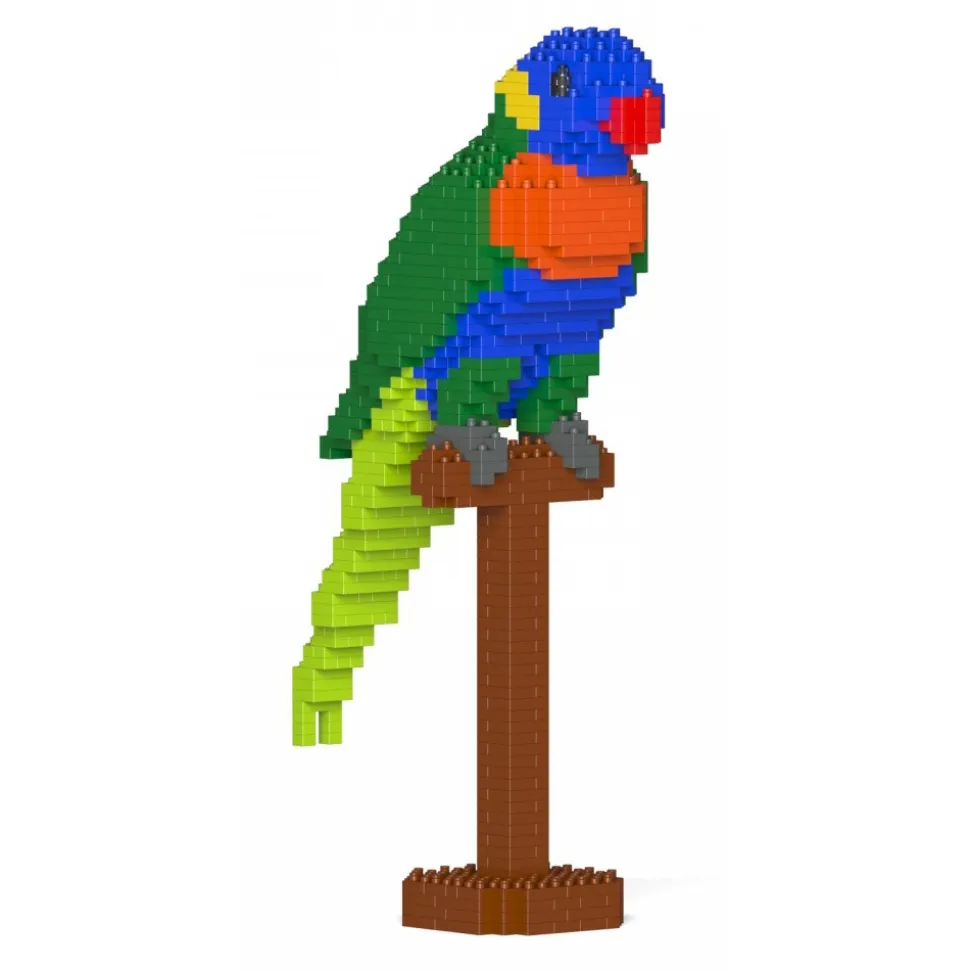 Jekca - Rainbow Lorikeet 01S - Lego - Sculpture - Construction - 4D - Brick Animals - Toys - Avvenice