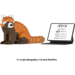 Jekca - Red Panda 01 - Big - Lego - Sculpture - Construction - 4D - Brick Animals - Toys - Avvenice