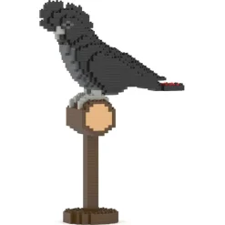 Jekca - Red-tailed Black Cockatoo 01S - Lego - Sculpture - Construction - 4D - Brick Animals - Toys - Avvenice