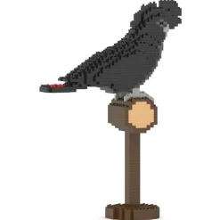Jekca - Red-tailed Black Cockatoo 01S - Lego - Sculpture - Construction - 4D - Brick Animals - Toys - Avvenice