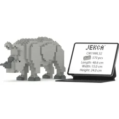 Jekca - Rhino 01 - Big - Lego - Sculpture - Construction - 4D - Brick Animals - Toys - Avvenice