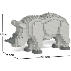 Jekca - Rhino 01S - Lego - Sculpture - Construction - 4D - Brick Animals - Toys - Avvenice