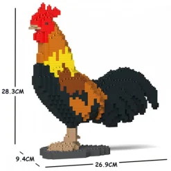 Jekca - Rooster 01S - Lego - Sculpture - Construction - 4D - Brick Animals - Toys - Avvenice