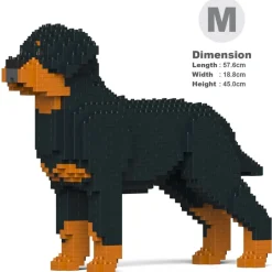 Jekca - Rottweiler 02 - Big - Lego - Sculpture - Construction - 4D - Brick Animals - Toys - Avvenice
