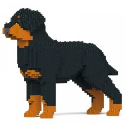 Jekca - Rottweiler 02S - Lego - Sculpture - Construction - 4D - Brick Animals - Toys - Avvenice