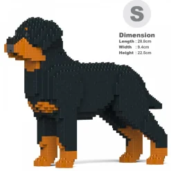 Jekca - Rottweiler 02S - Lego - Sculpture - Construction - 4D - Brick Animals - Toys - Avvenice