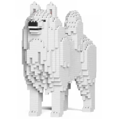 Jekca - Samoyed 01 - Big - Lego - Sculpture - Construction - 4D - Brick Animals - Toys - Avvenice