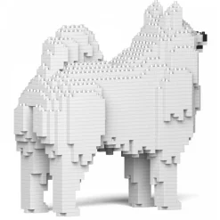 Jekca - Samoyed 01 - Big - Lego - Sculpture - Construction - 4D - Brick Animals - Toys - Avvenice