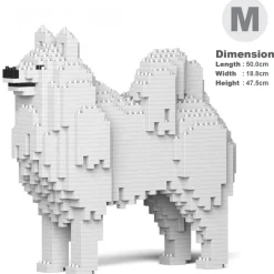 Jekca - Samoyed 01 - Big - Lego - Sculpture - Construction - 4D - Brick Animals - Toys - Avvenice